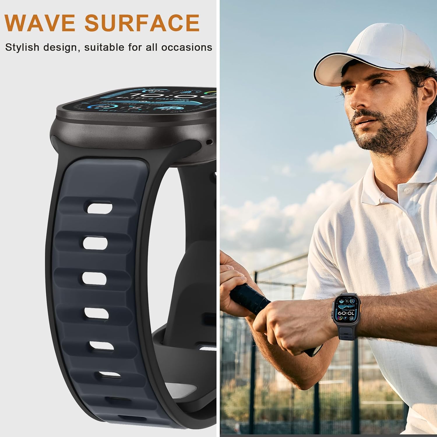 Thumbnail 5 de Anlinser Sport Straps silicone loop band for Apple Watch (42–49mm) in anthracite