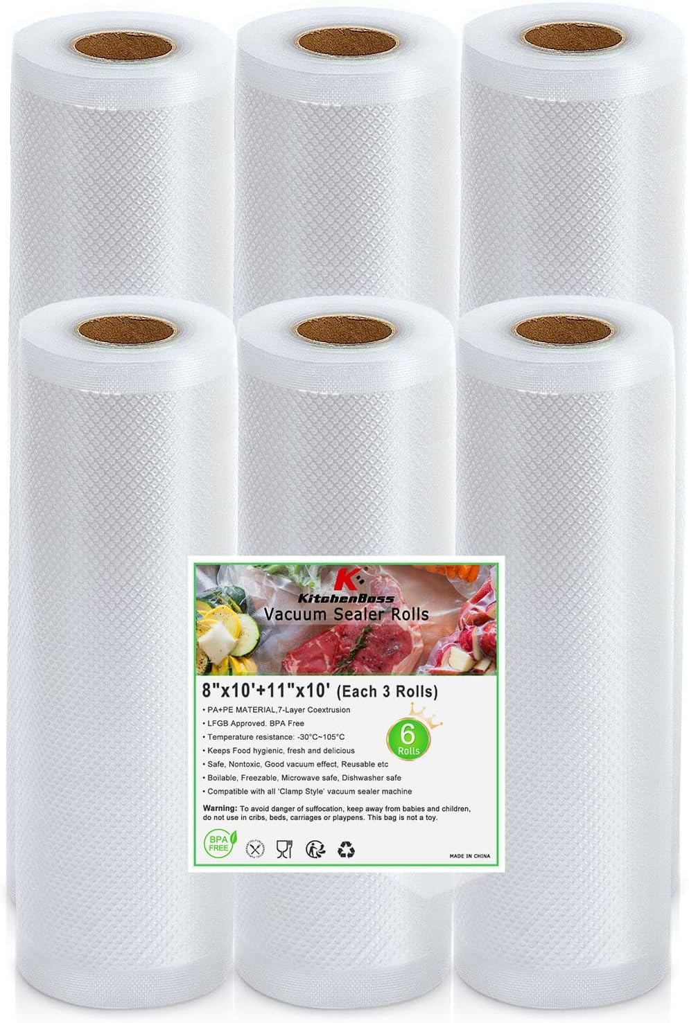 Detalle de KitchenBoss Vacuum Sealer Rolls, 6-roll pack