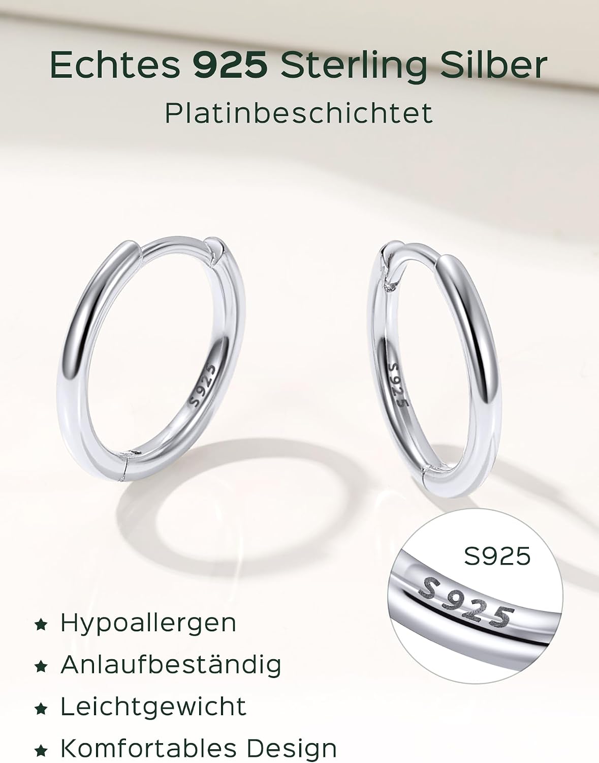 Thumbnail 2 de ChicSilver Ohrringe Silber 925 8 mm Creolen