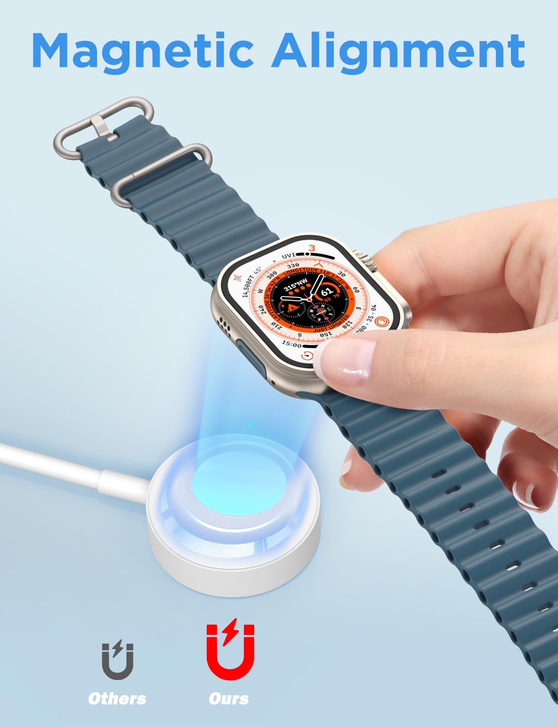 Thumbnail 2 de Chargeur magnétique USB pour Apple Watch 2026 Amélioré – câble portable iWatch, compatible Series 11 à 1