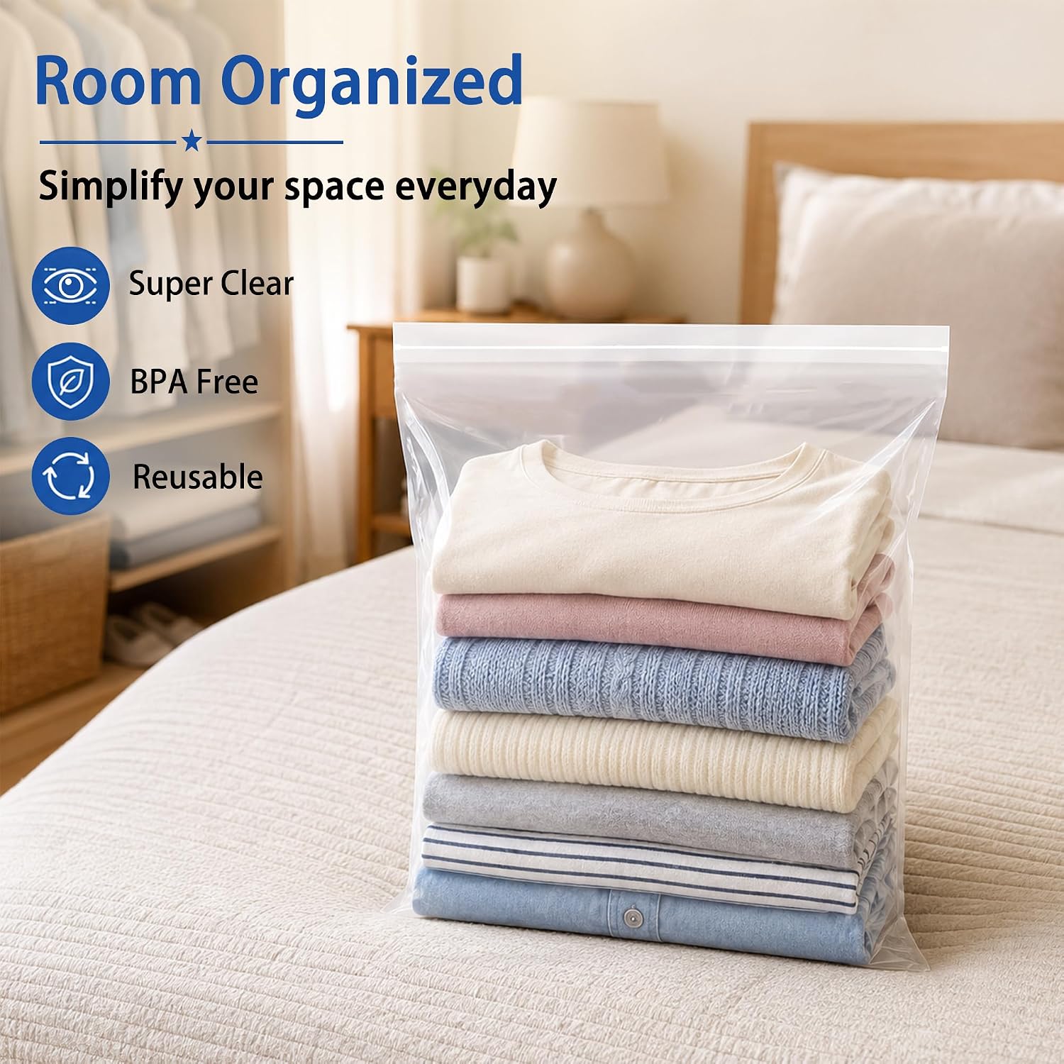 Detalle 2 de Storage Master SM-5GL-20 5-Gallon Zippered Storage Bags, Clear 2-Mil PE, 20-Pack