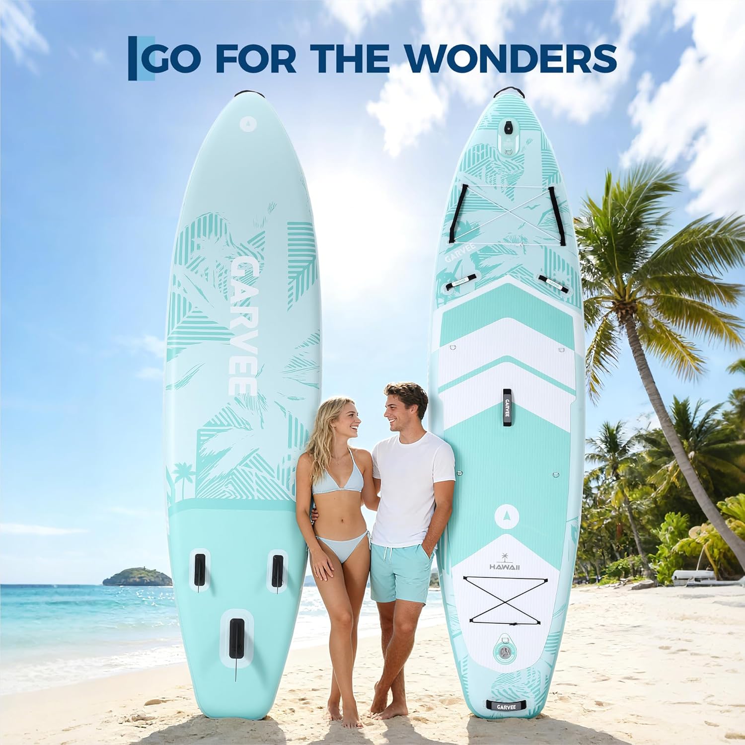 Thumbnail 4 de GarveeHome Premium SUP Board Set (aufblasbar) mit universalem Kamerahalter, verstellbarem 3-teiligen Paddel & Komplettzubehör