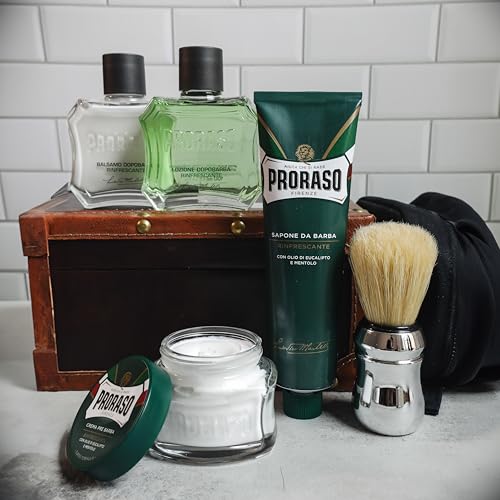 Detalle de Proraso Shaving Cream - Eucalyptus Oil & Menthol (Premium) with Thick Lather for All Skin & Beard Types