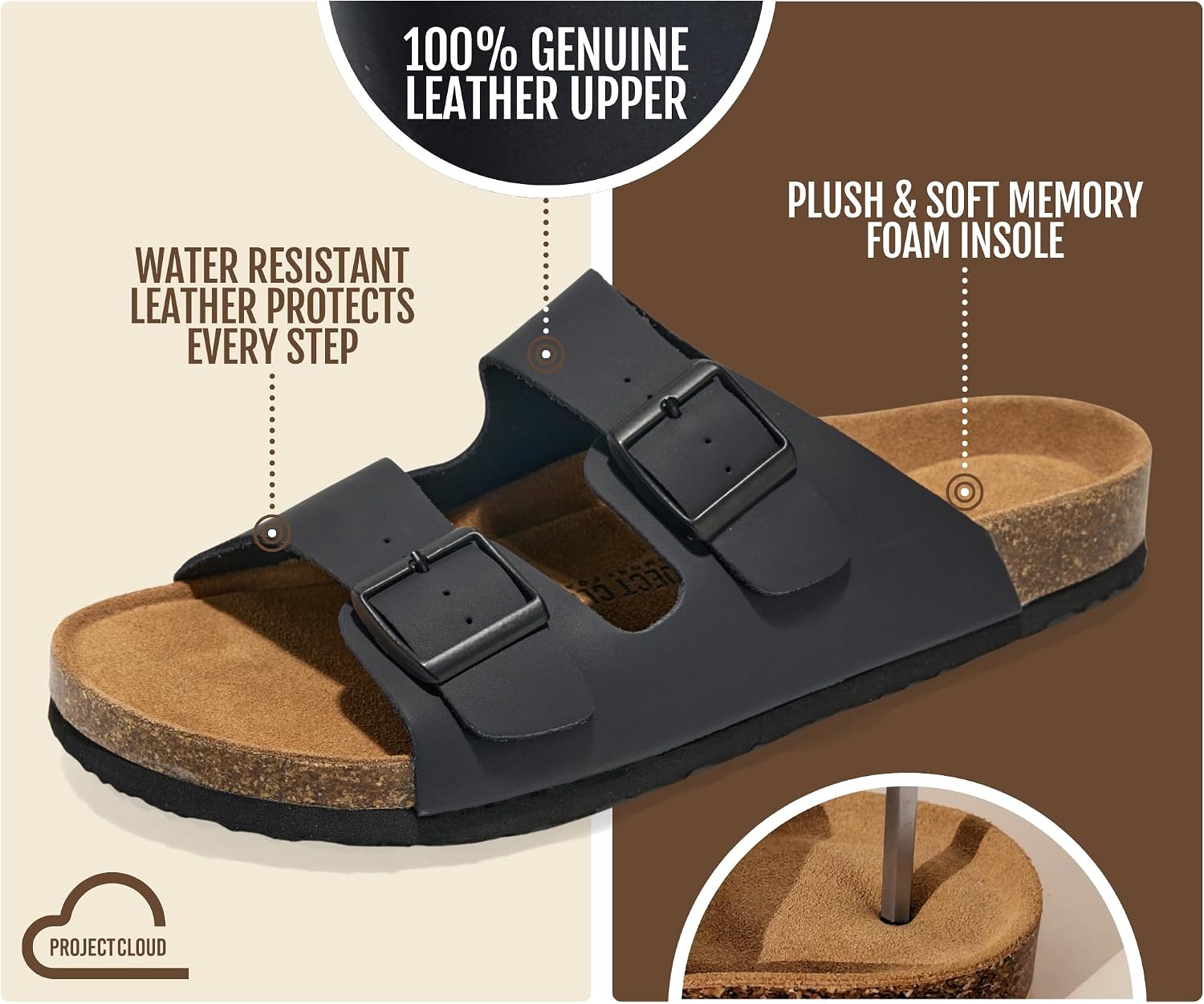 Thumbnail 1 de Project Cloud Men's Sandals, Genuine Leather