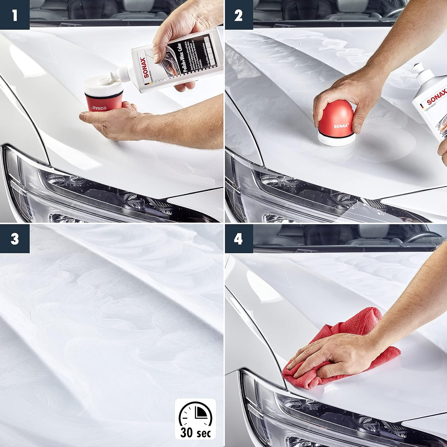 Thumbnail 4 de SONAX Polish+Wax Color white 500 ml: polish con pigmenti colorati e cera naturale