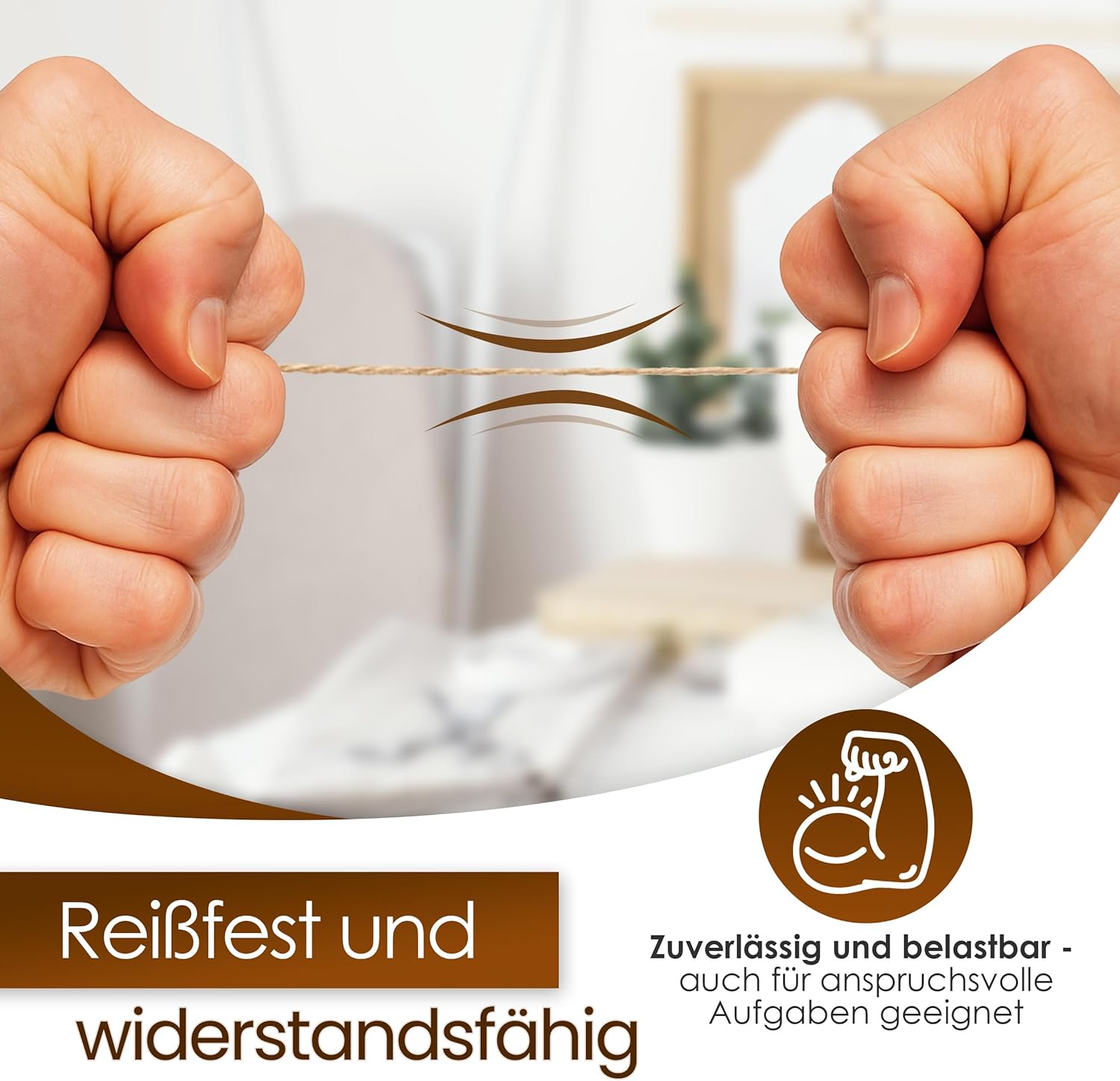 Thumbnail 2 de Heimatspäne Juteschnur 500 m – reißfestes Naturgarn aus 100% Jutefaser für Basteln, Garten & Pakete