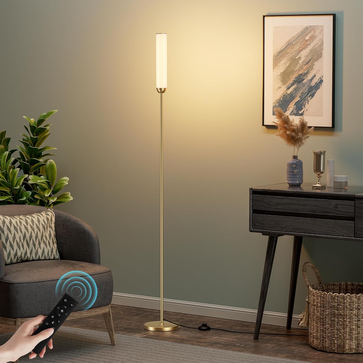 Detalle de Ambimall LED Floor Lamp, Gold