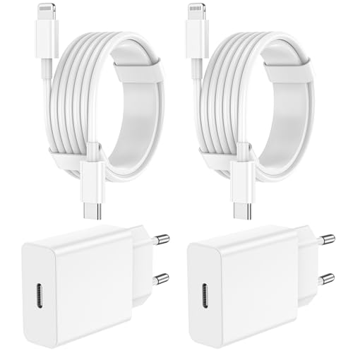 Detalle de BSTOEM 2Pack Cargador Carga Rápida 20W PD con Cable Lightning de 2 m para iPhone y iPad
