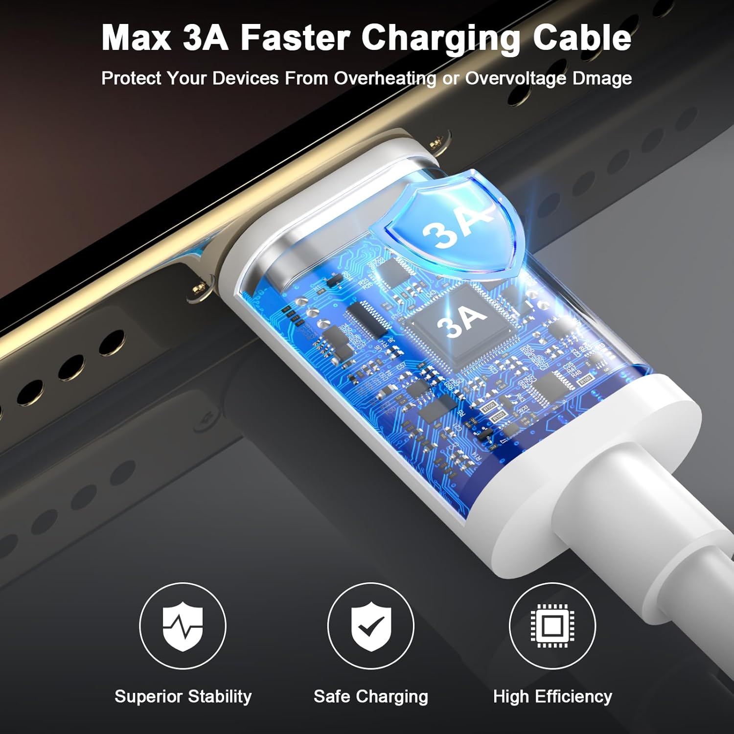 Thumbnail 2 de FUHAYA 5-Pack USB-A to USB-C CarPlay cable for iPhone 16/15
