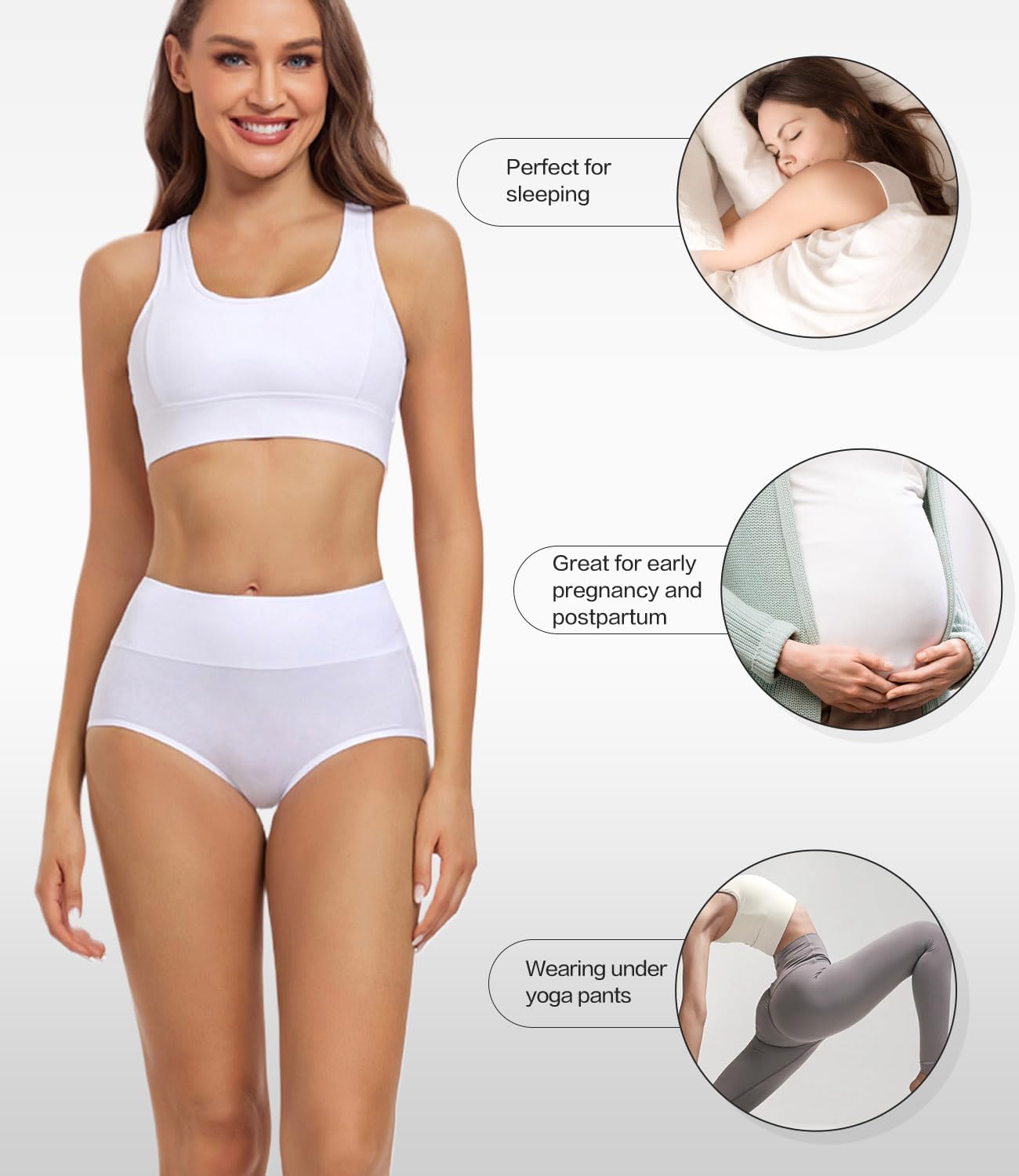 Detalle de wirarpa Damen-Unterhosen Baumwolle – Hoch-Taillenslips, 4er Pack