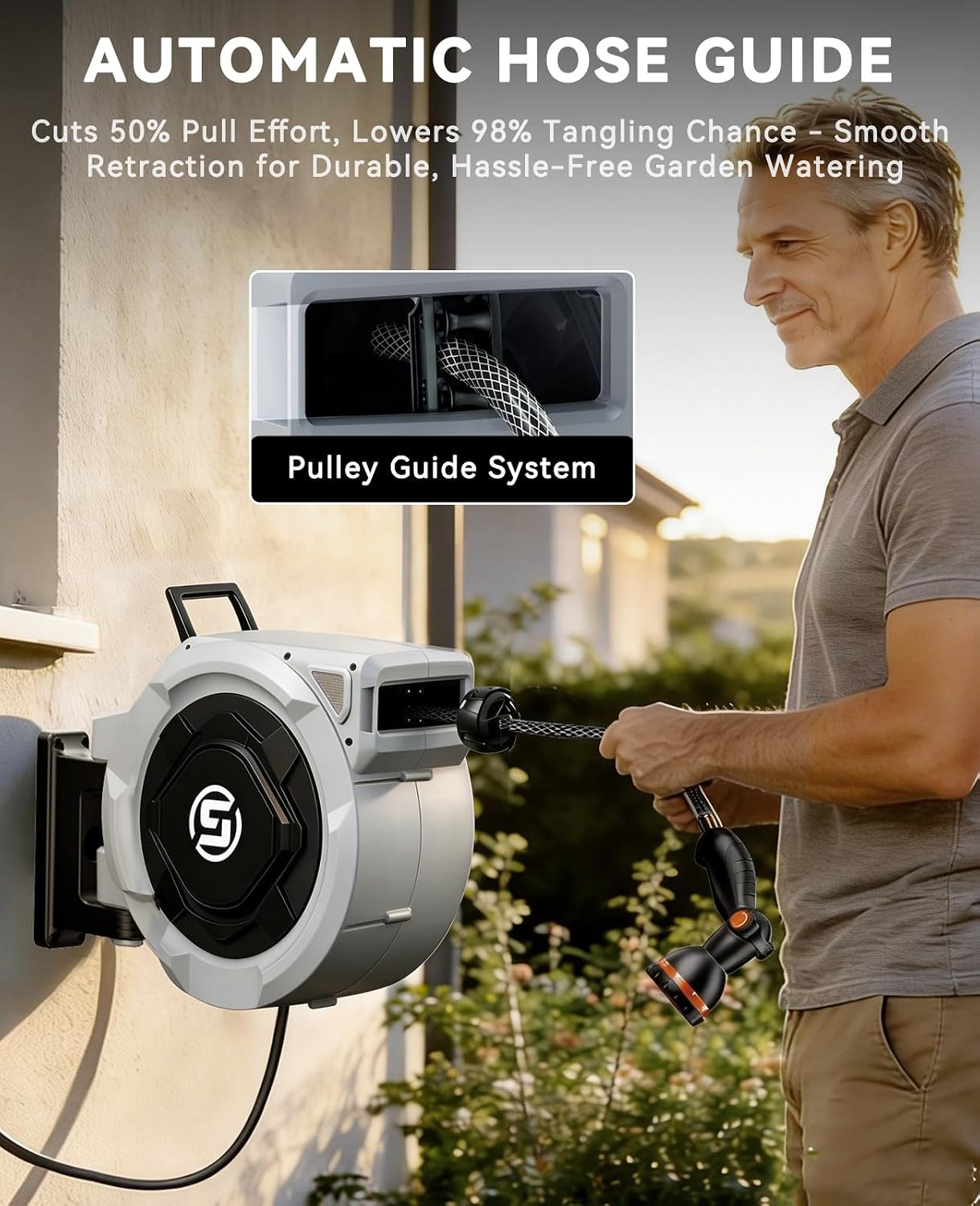 Thumbnail 5 de SUNPOW Retractable Garden Hose Reel 100 ft