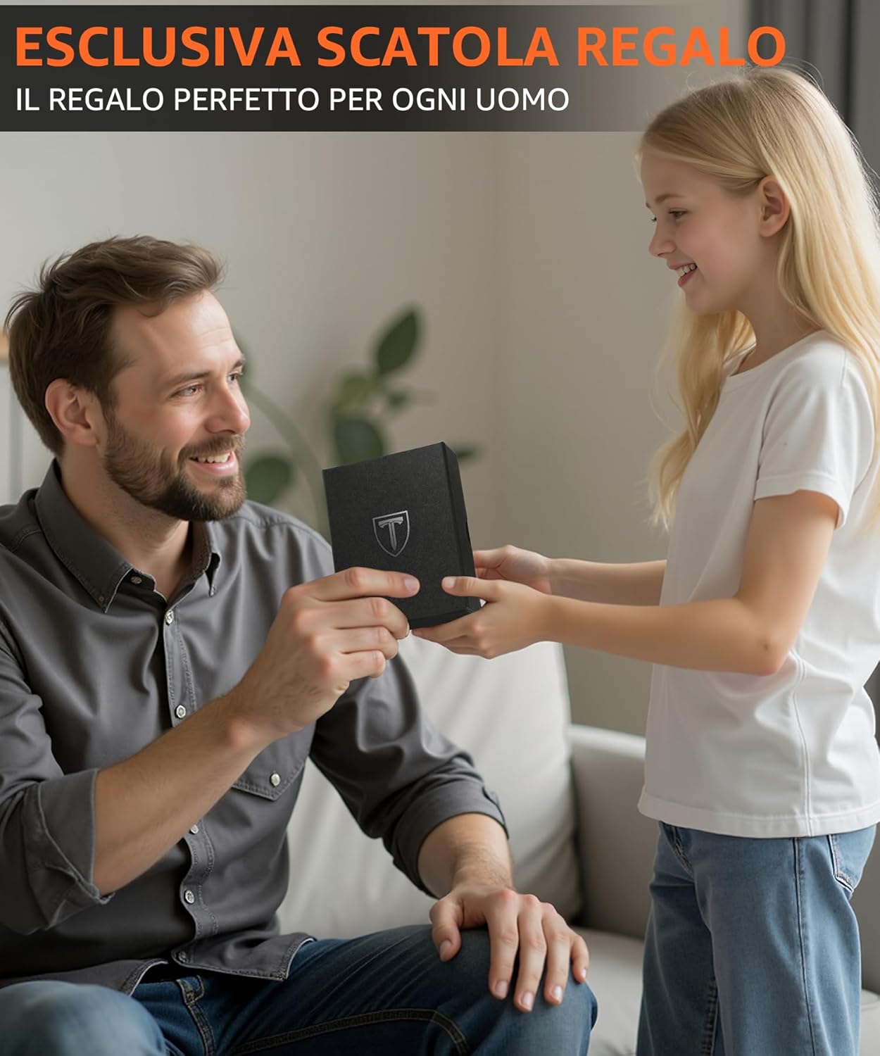 Thumbnail 6 de Portafoglio uomo TEEHON slim RFID con blocco magnetico, porta carte pop-up e tasca con cerniera