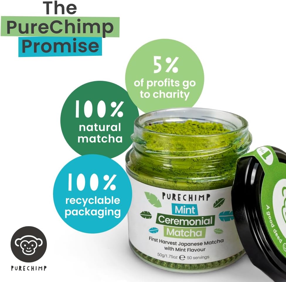 Detalle 2 de PureChimp Ceremonial Matcha Powder 50g ๐ต