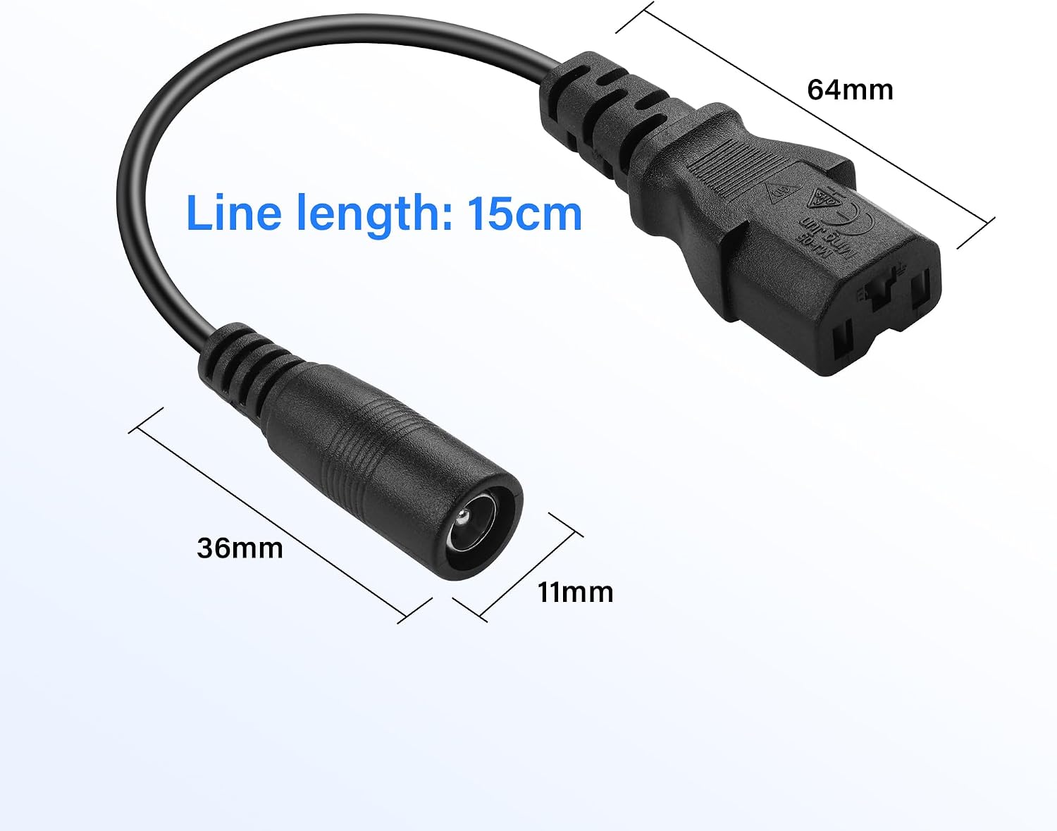 Thumbnail 6 de DC power adapter cable 15cm 2 pack