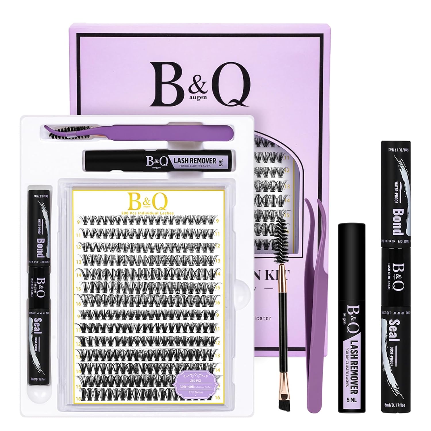 Thumbnail 6 de B&Q Lash Clusters Kit 280PCS Eyelash Clusters Kit, 30D-40D, DIY Home Extensions