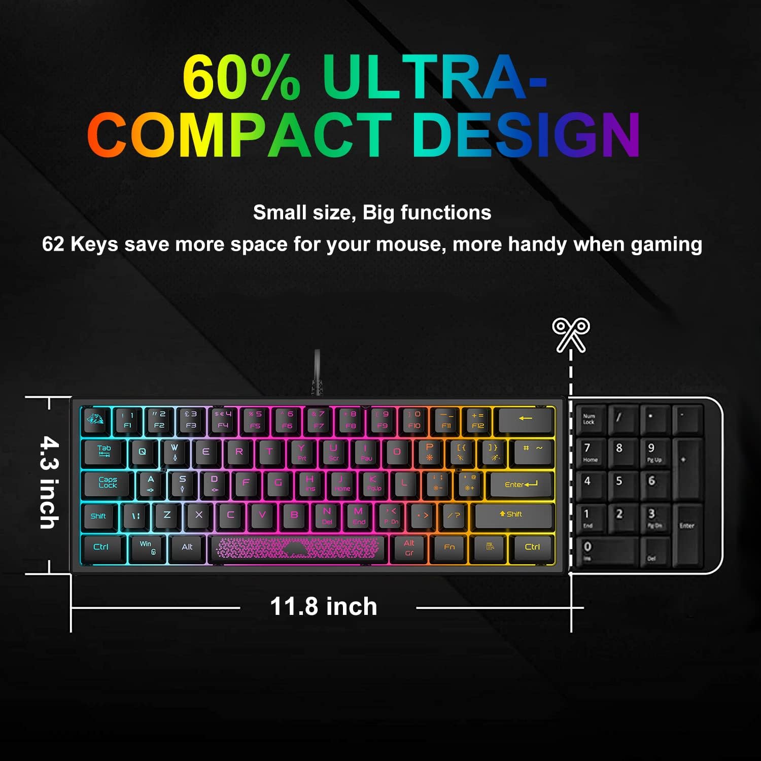 Thumbnail 2 de ZIYOU LANG Mini 60% Clavier de Jeu