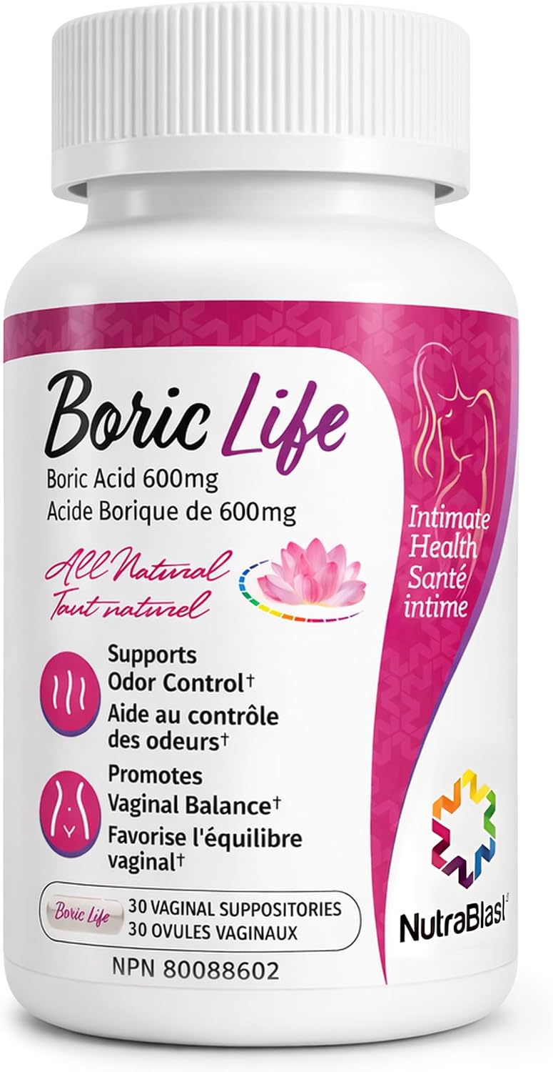 Detalle de NutraBlast Boric acid suppositories 600 mg