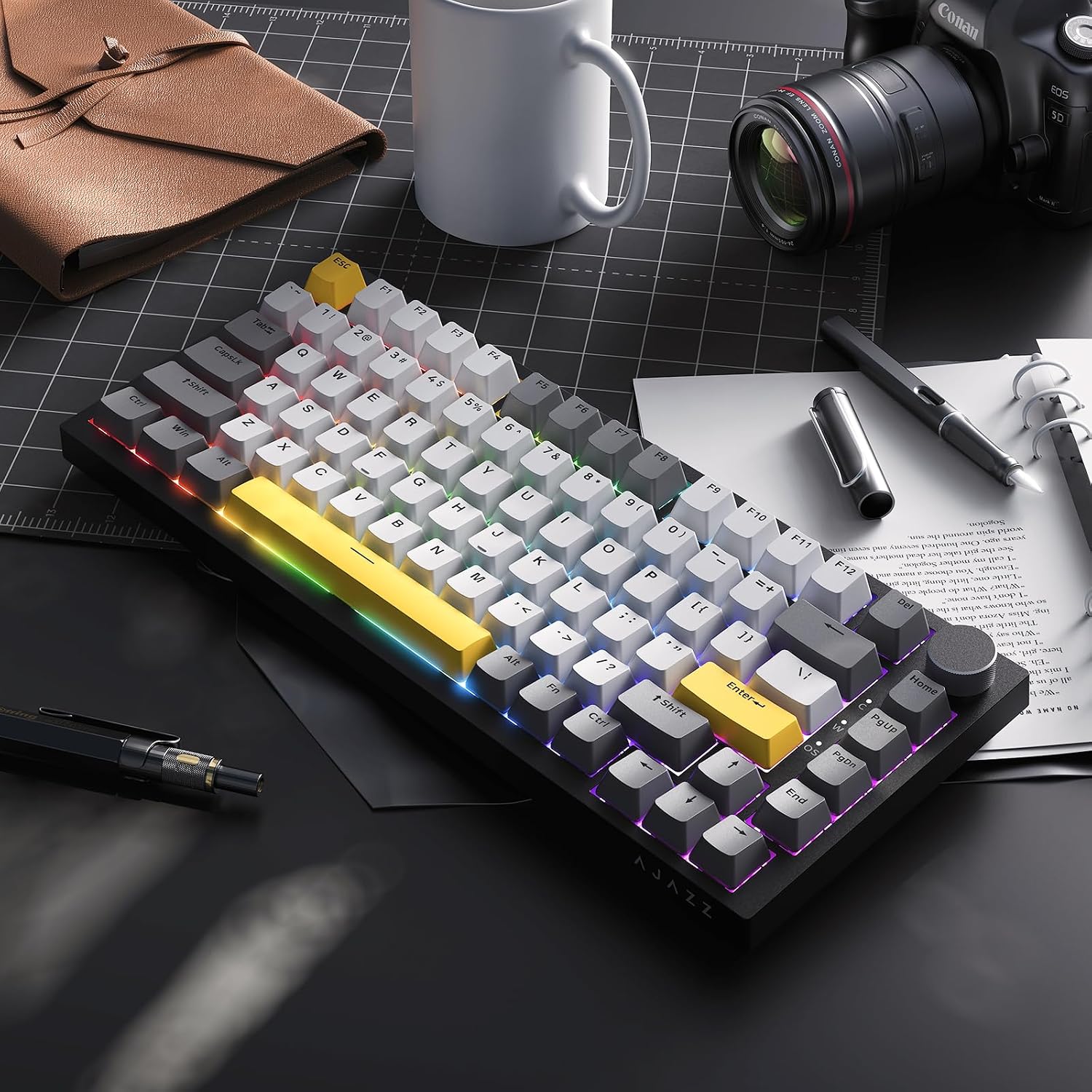 Thumbnail 6 de AJAZZ AK820 Wired Mechanical Keyboard (75%) mit Volume-Knopf, PBT-Keycaps und Full-Key Hot Swap