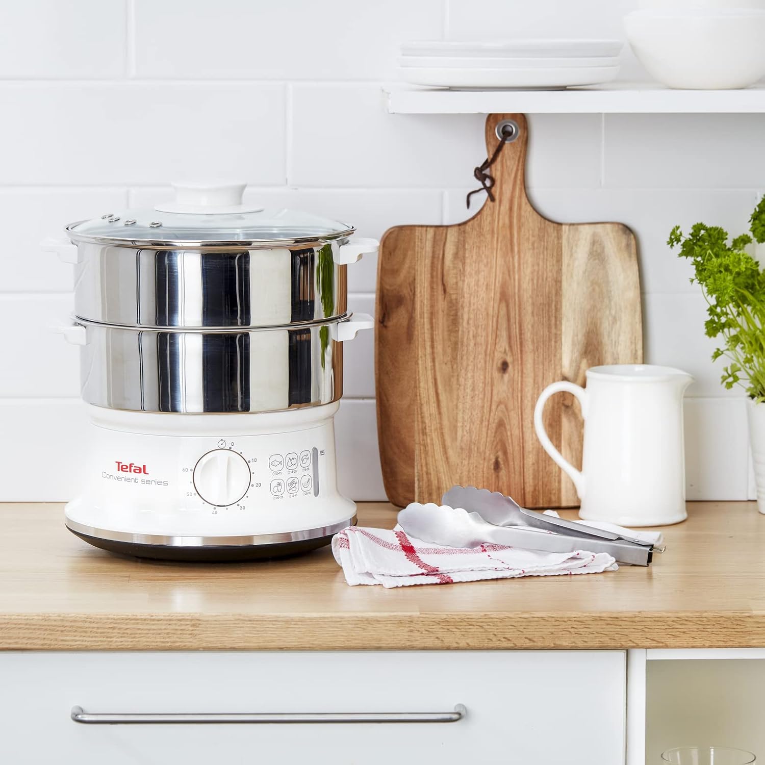 Thumbnail 3 de Tefal Dampfgarer elektrisch VC1451 mit 2 Edelstahlbehältern (6 l) und Timer