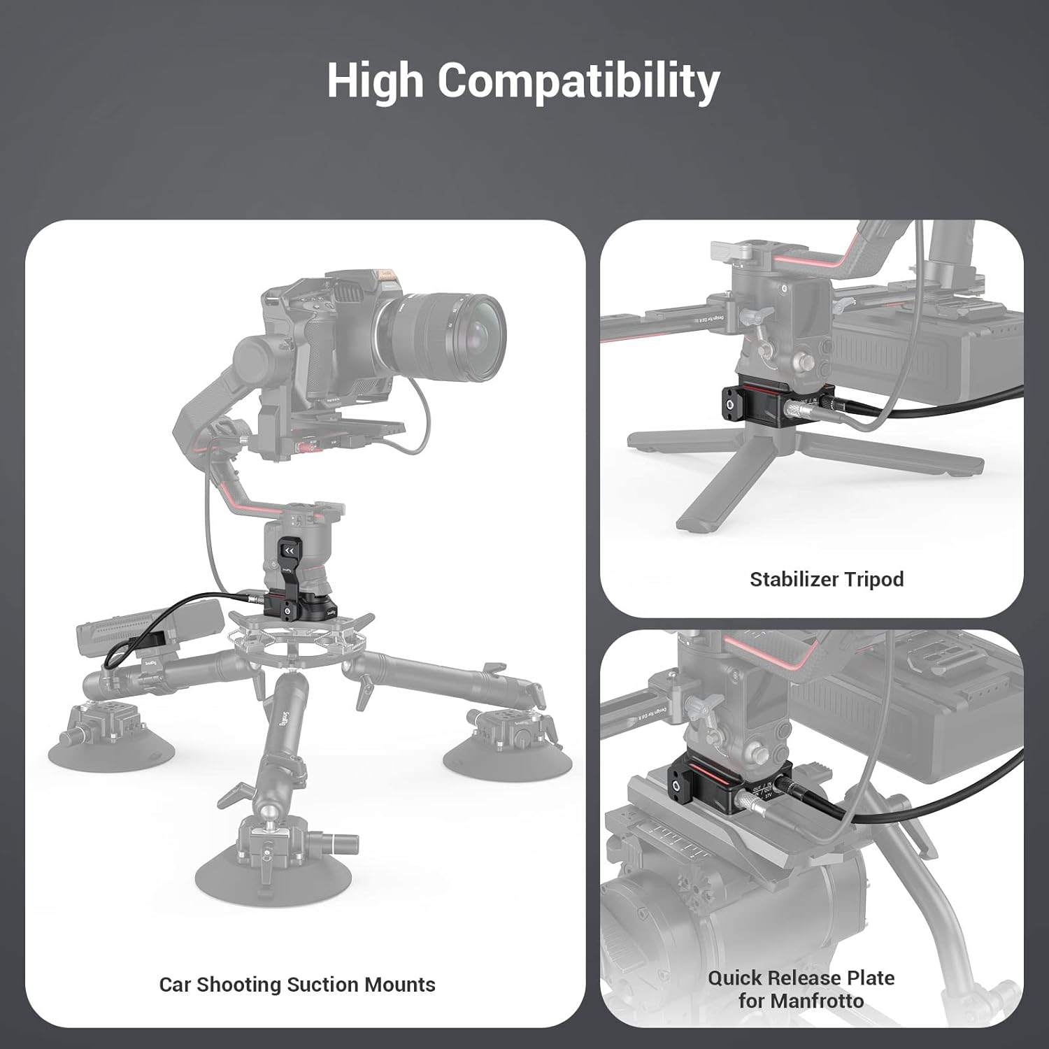 Thumbnail 5 de SMALLRIG Netzteil-Grundplatte 3252 für DJI RS 5/RS3 Pro/RS2/RS 4 Pro – vielseitige Energiequelle