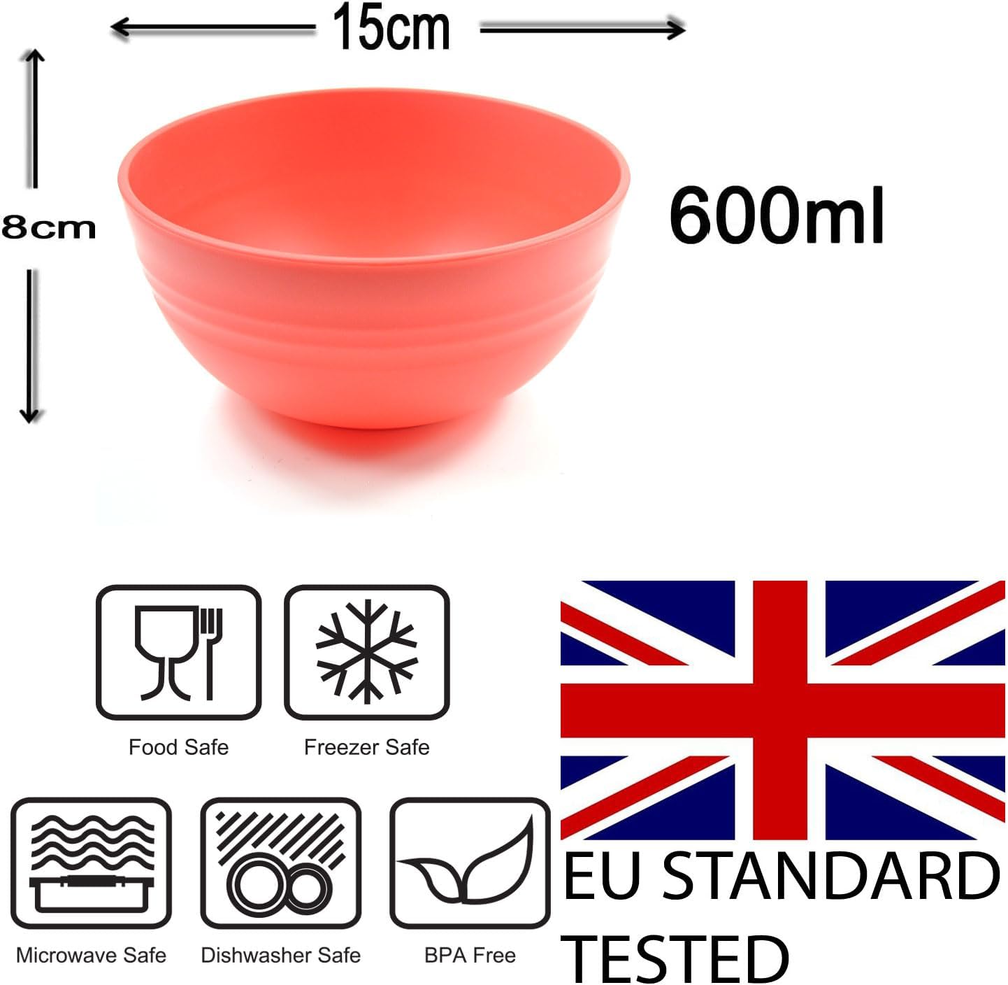 Detalle 2 de NowCooks Unbreakable Cereal Bowls Large set of 4 🥣
