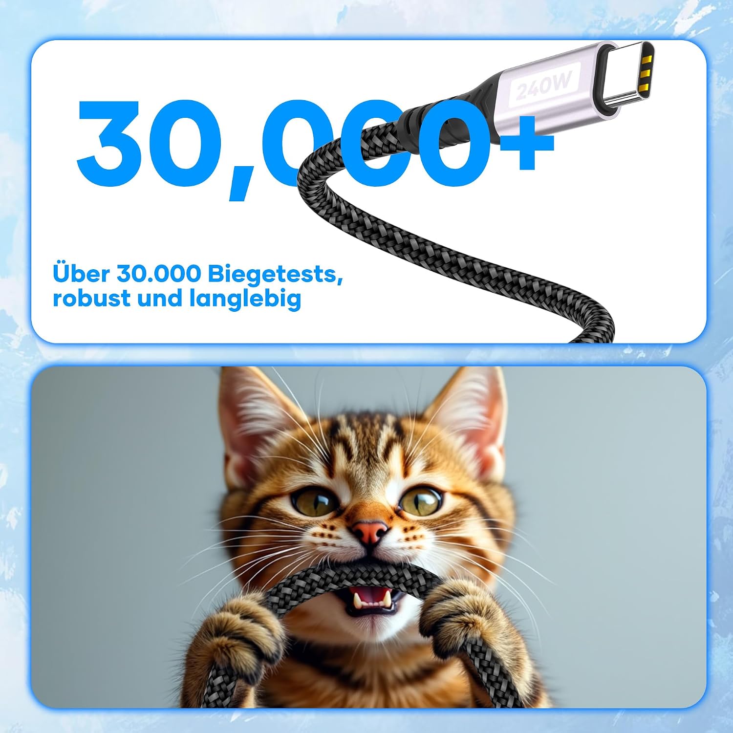 Thumbnail 3 de USB-C auf USB-C Kabel (5 m) mit PD bis 240 W, 5A Schnellladekabel für iPhone, Samsung, MacBook, iPad & mehr
