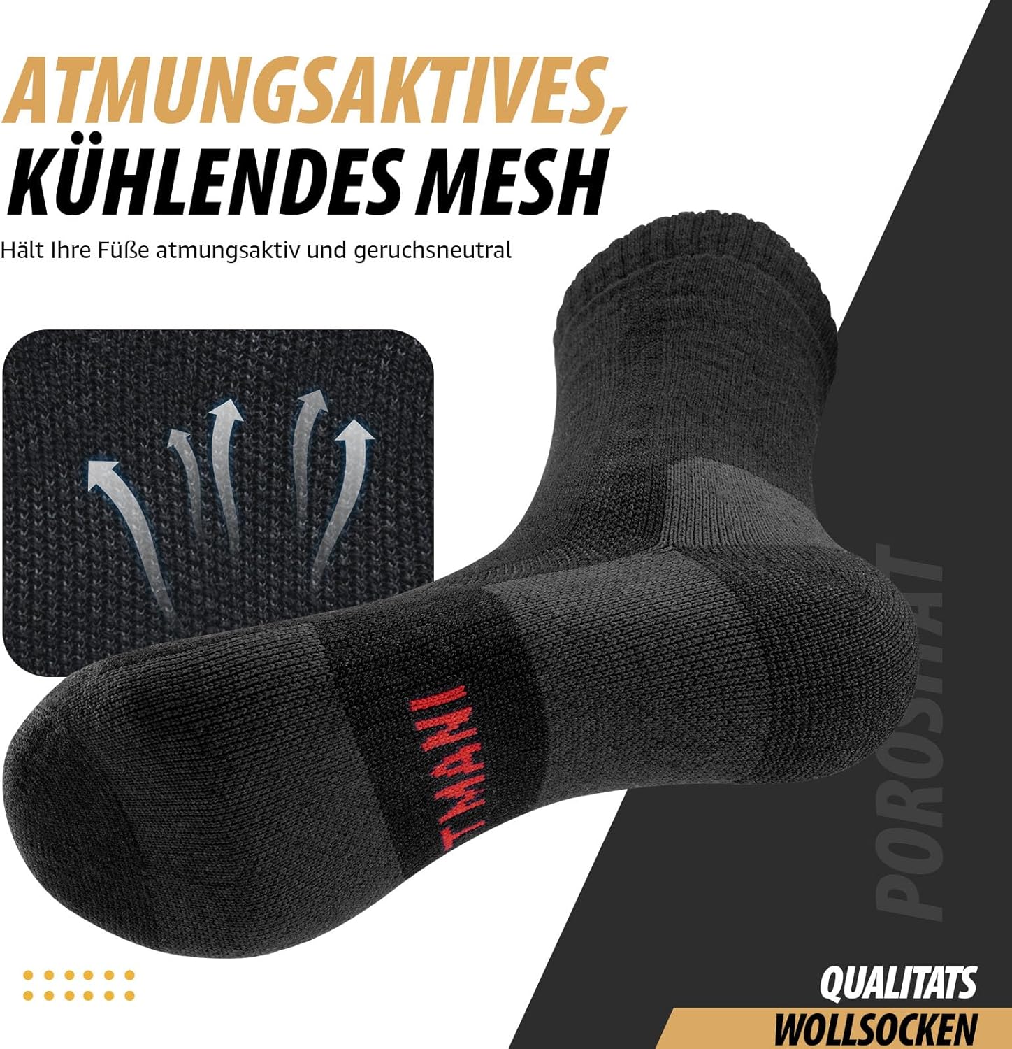 Thumbnail 2 de RUIXUE Merino Wandersocken 3 Paar