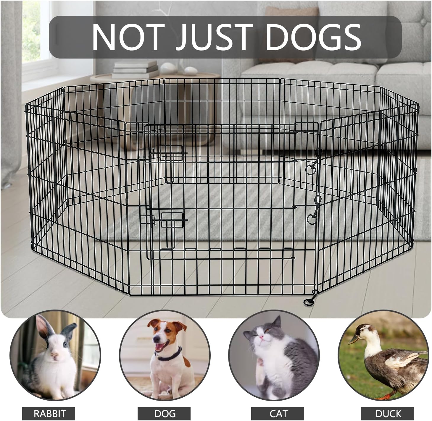 Thumbnail 6 de PETIME Foldable Dog Exercise Pen 24" H