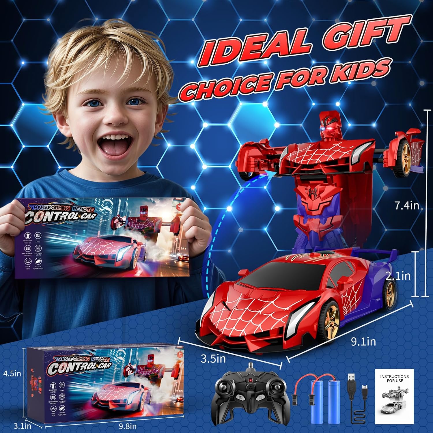 Thumbnail 6 de Remote Control Transform Car 2.4GHz for Ages 3–12