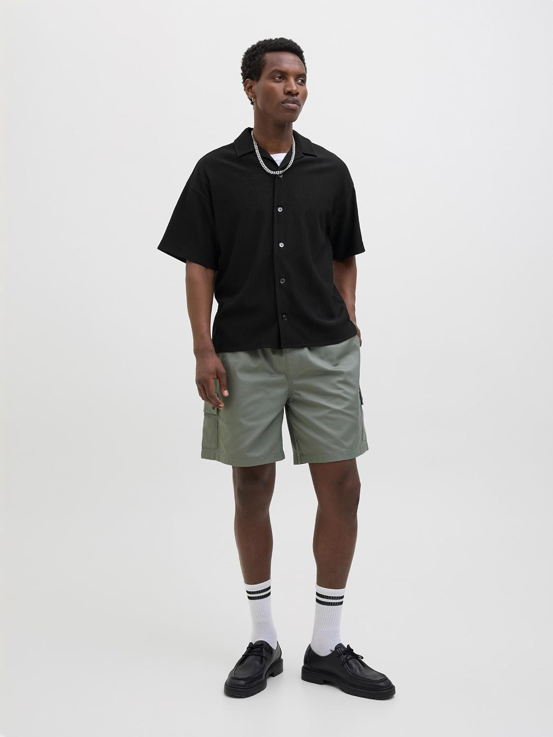 Detalle de JACK & JONES Male Hemd Wide Fit Hemd Kurzarm