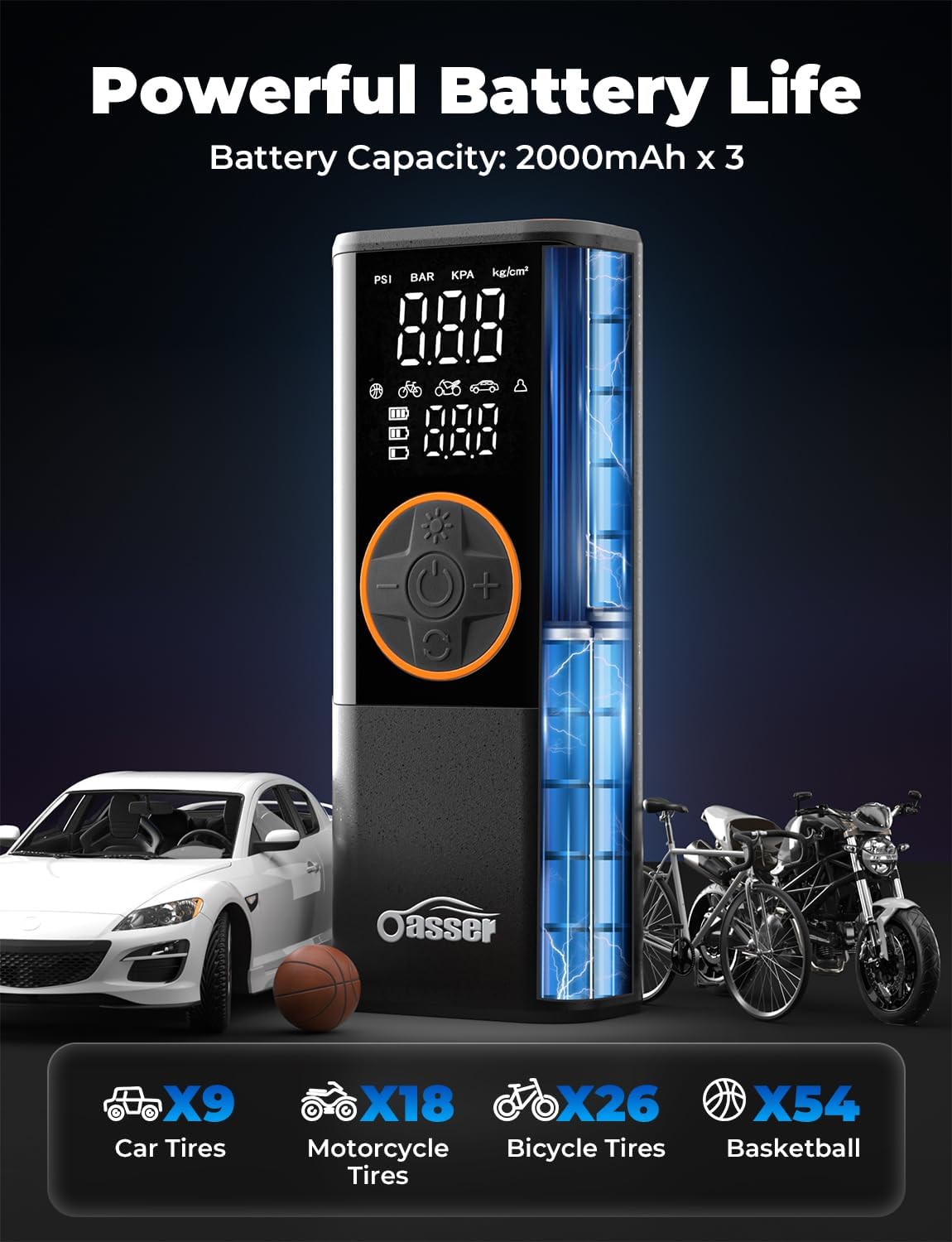 Thumbnail 6 de Oasser tyre inflator pump 150 PSI 6000mAh