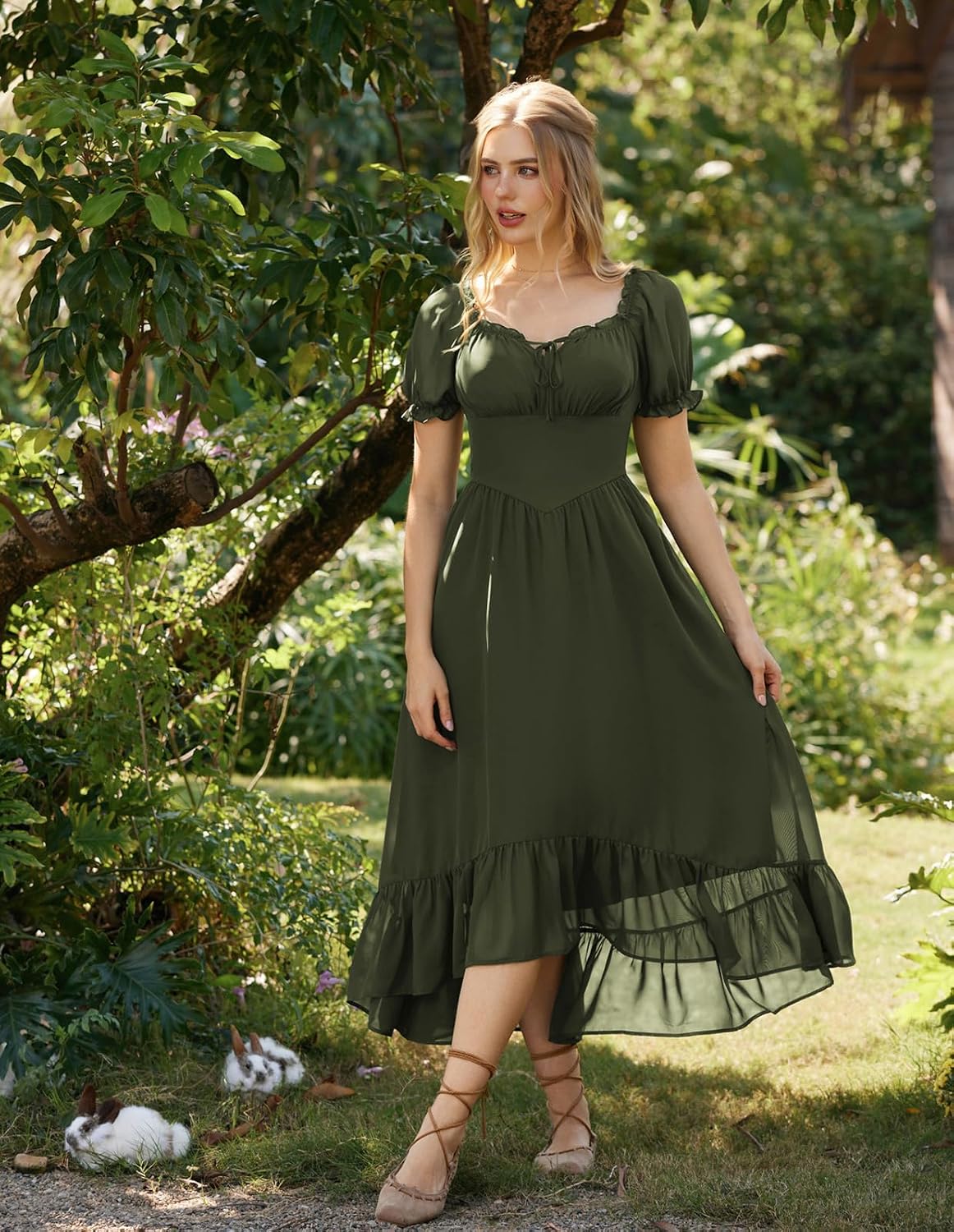 Detalle 2 de Scarlet Darkness Renaissance Dress in Chiffon