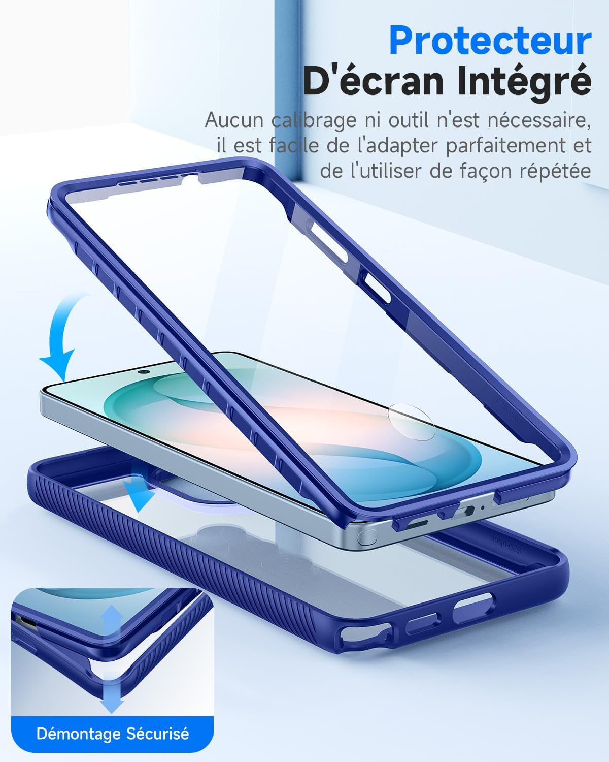 Detalle de Coque 360° Séacosmo pour Samsung Galaxy S26 Ultra – Protection intégrale avec écran intégré, bleu
