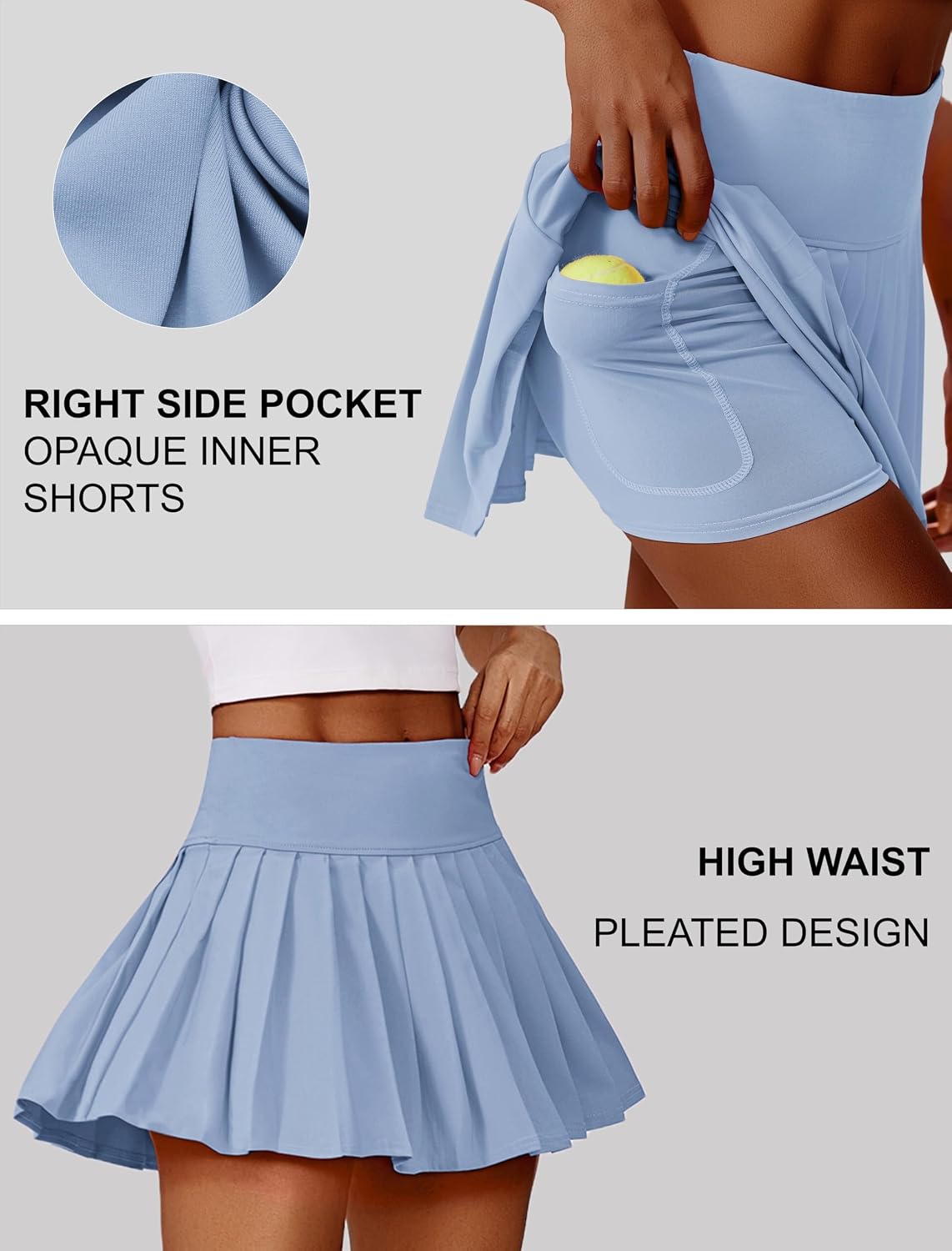 Detalle 2 de Gonna tennis plissettata da donna PINSPARK
