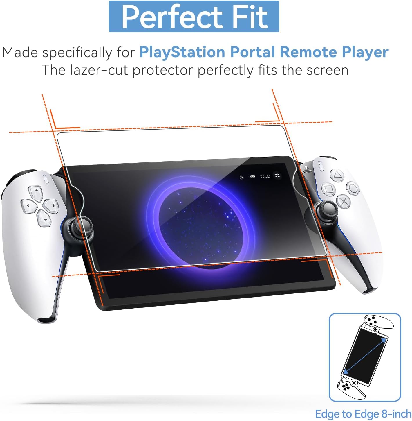 Thumbnail 3 de ivoler 2-Pack Tempered Glass Screen Protector for PlayStation Portal Remote Player 8.0" (2023) – Transparent HD Clear