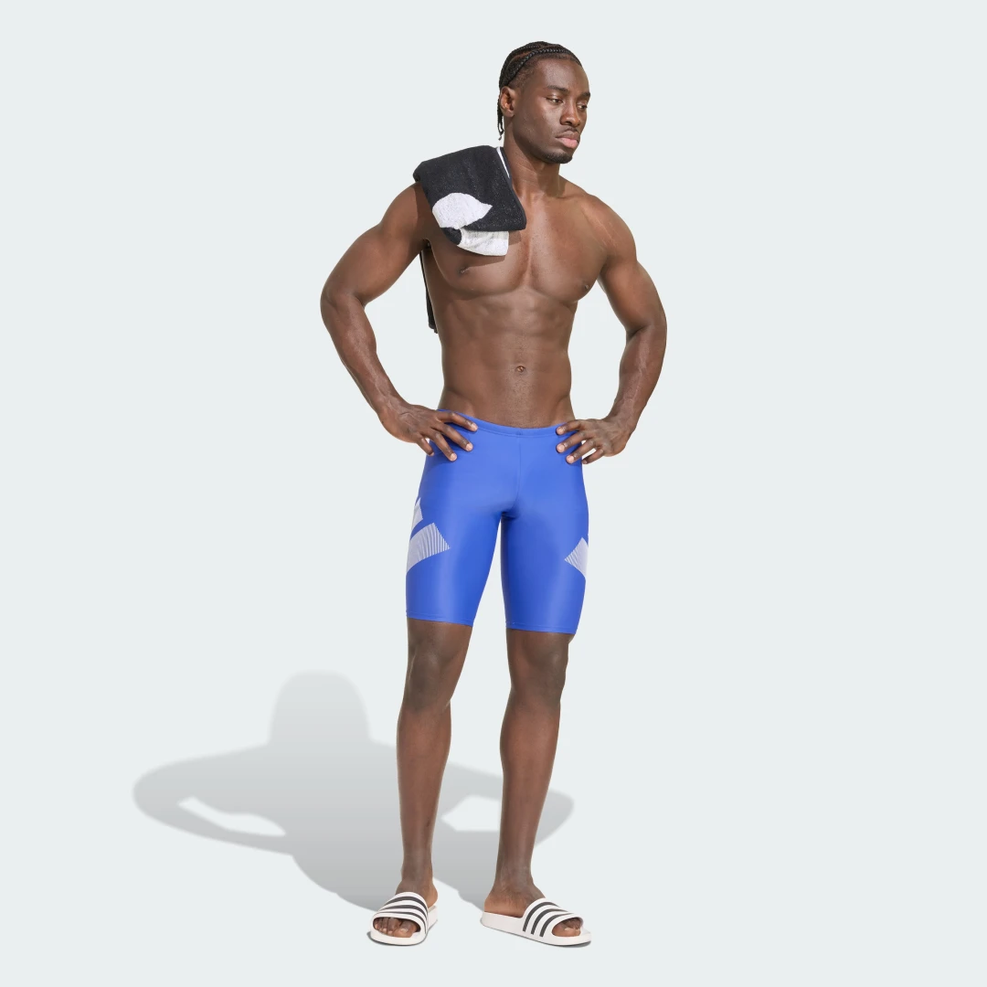 Detalle de BAÑADOR LARGO BIG BARS SWIM de Adidas — azul