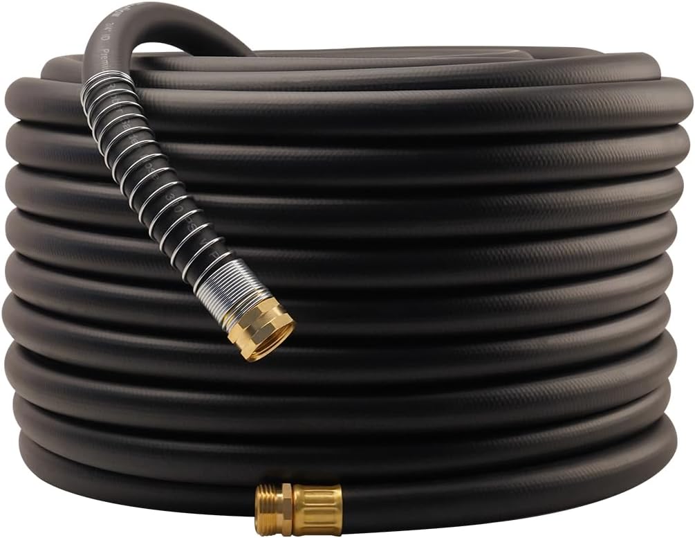Detalle de Wiseflow 150FT x 3/4" Rubber Garden Hose, 5-Layer Braid, Brass Fittings