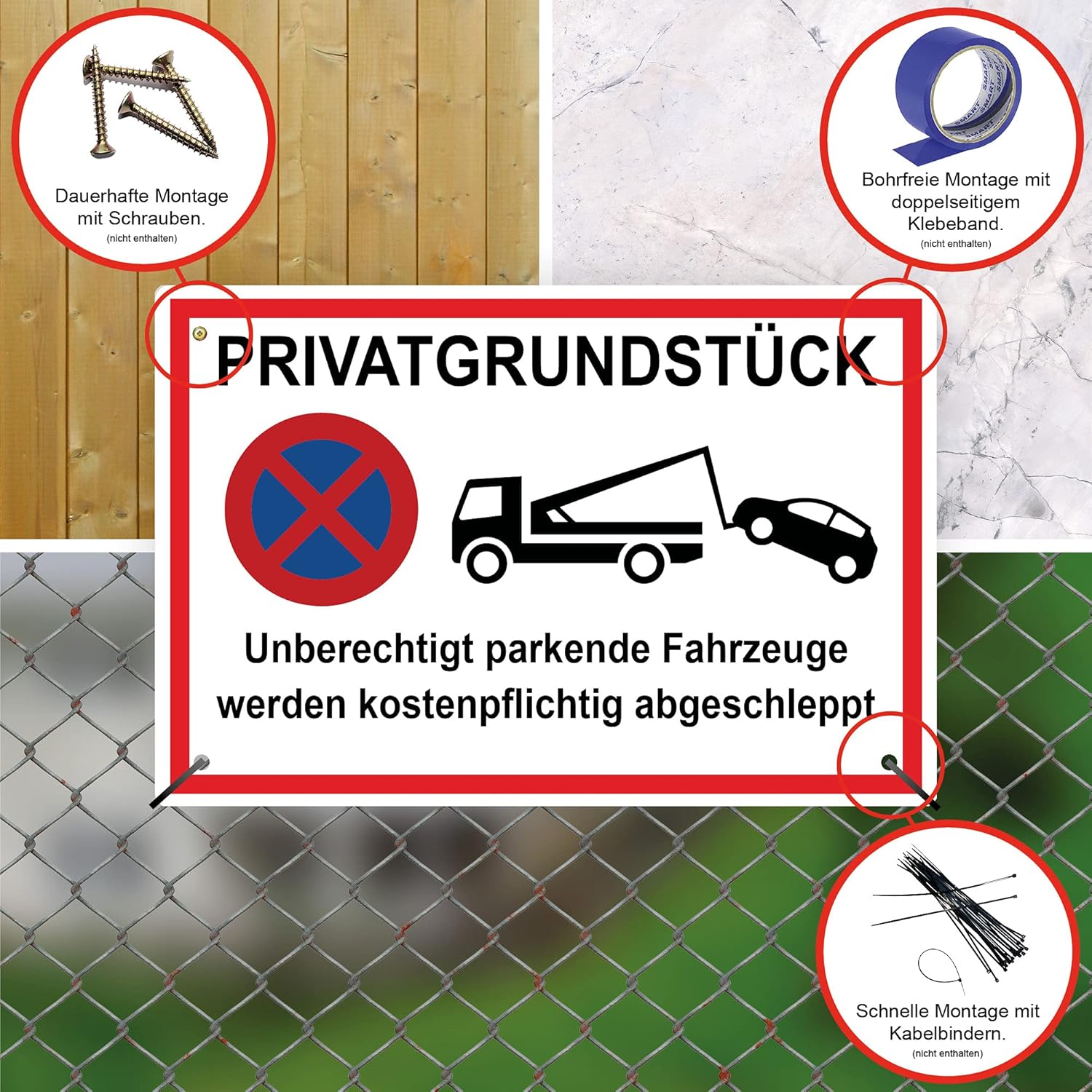 Thumbnail 2 de STROBO Privatgrundstück Schild 40x30cm Alu