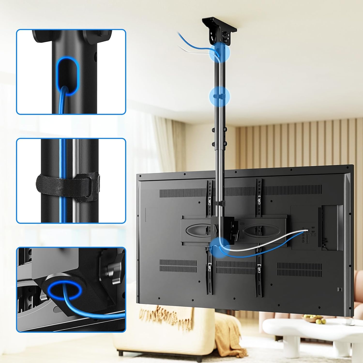 Thumbnail 5 de Rfiver Adjustable Swivel Ceiling TV Bracket for 32–65" TVs (360° rotation, up to 40kg, max VESA 400×400mm)