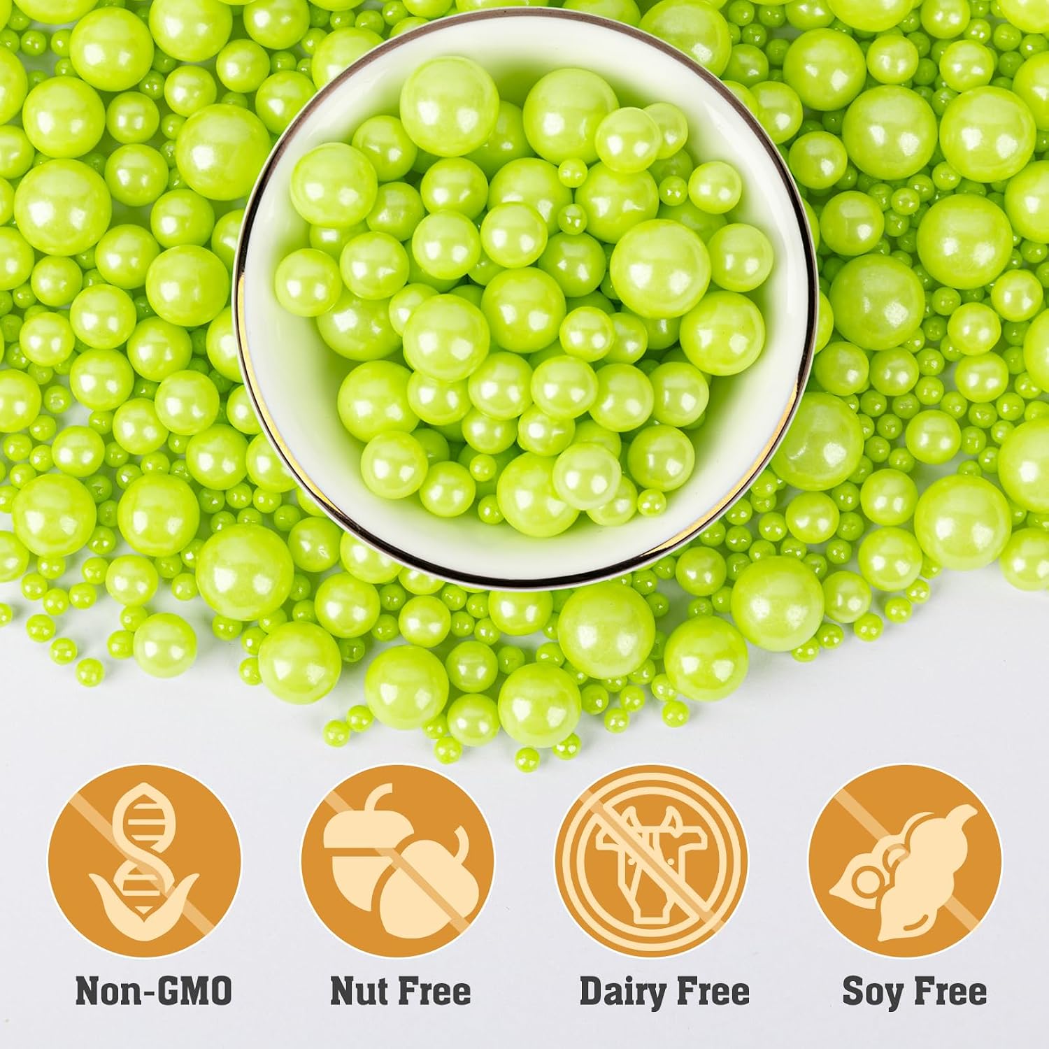 Detalle 2 de Twisweet Green Sugar Pearls 130g