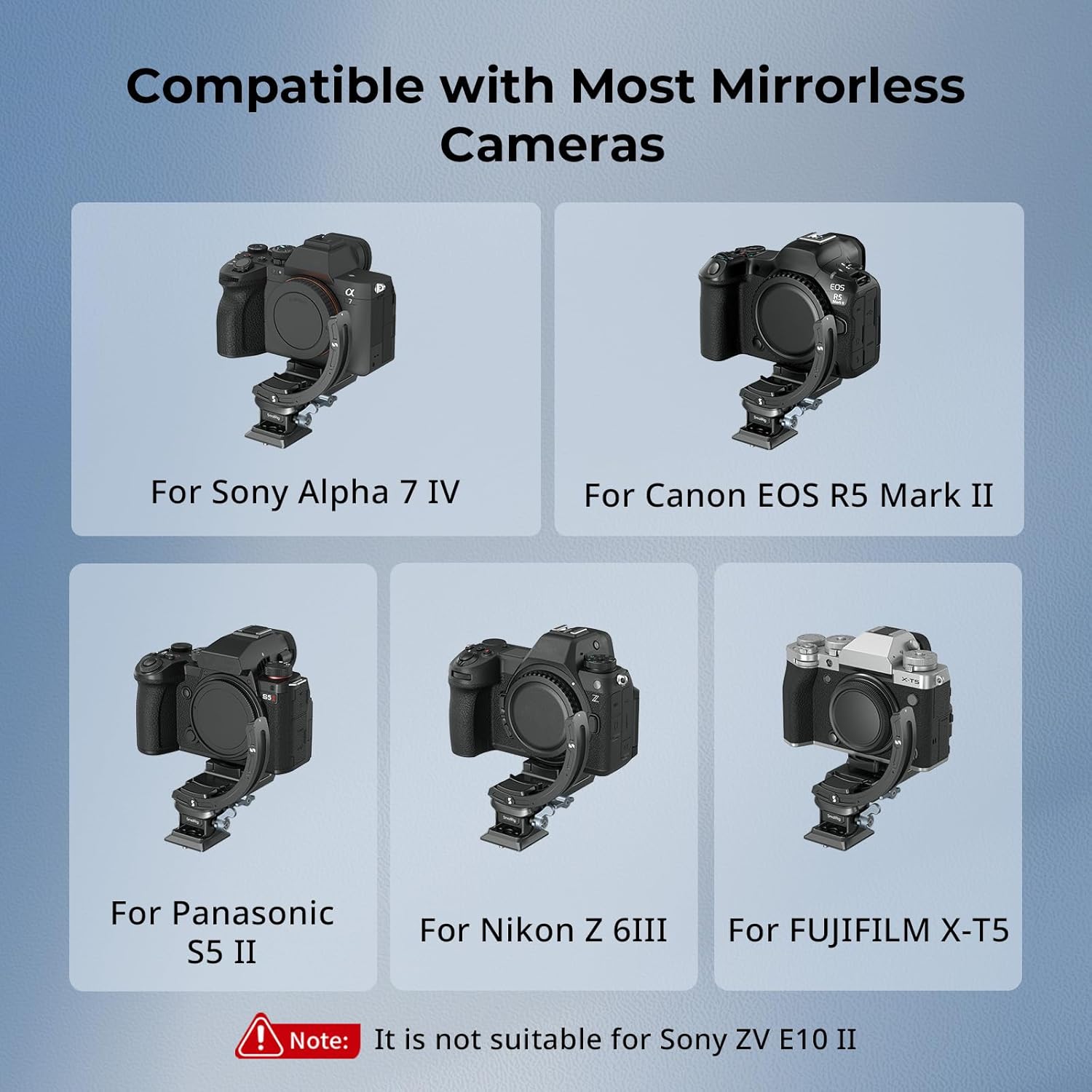Detalle de SMALLRIG Kit de Plaque de Montage Horizontal vers Vertical pour Caméra sans Miroir – Compatible Sony, Fujifilm, Nikon, Canon