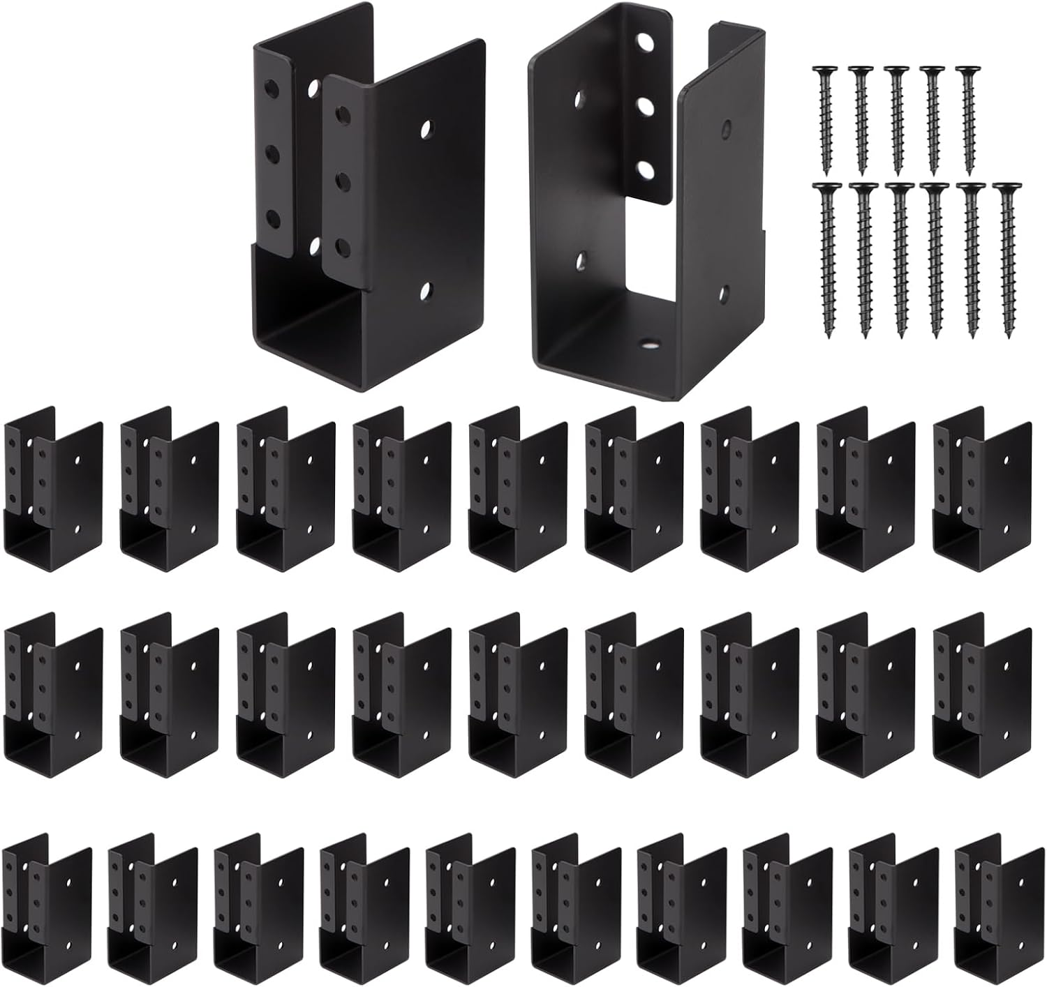 Detalle de Gawicpy Oncealed Joist Hangers, 2" x 4", Black, 30-Pack with Screws