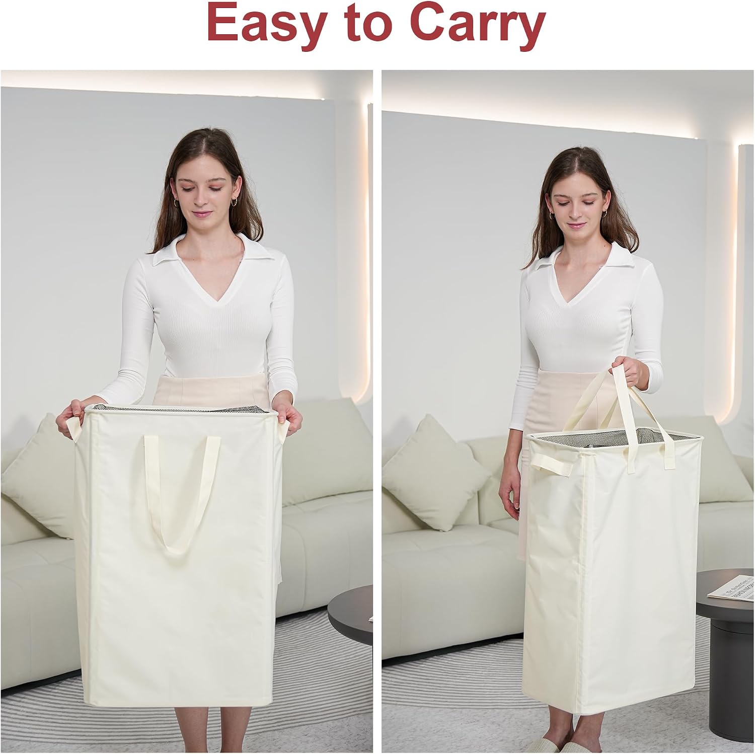 Thumbnail 1 de efluky Slim Laundry Basket: Narrow, Collapsible 48L Hamper for Small Spaces