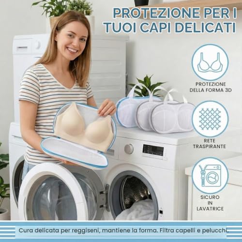Detalle de YIPFEN 4 Salva Reggiseno in Rete per Lavatrice – Protezione e Versatilità per il bucato delicato