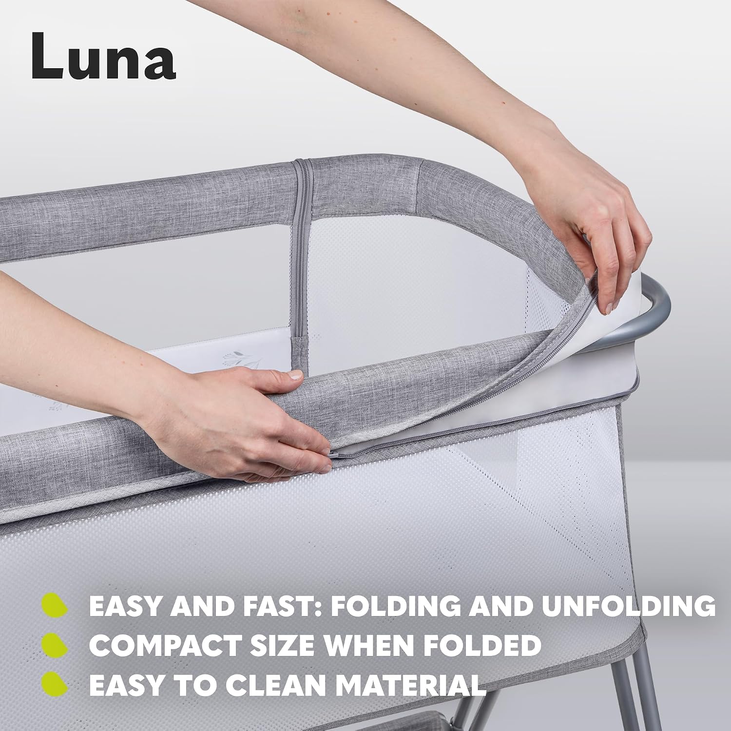 Thumbnail 6 de Lionelo Luna 2in1 Bedside Crib: Height-Adjustable, Incline Option, and Portable Co-Sleeper