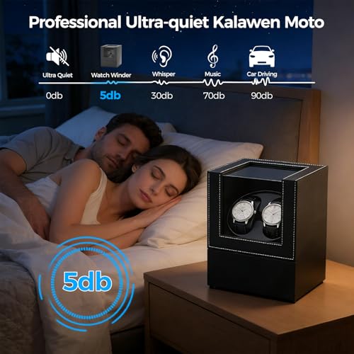 Thumbnail 7 de Kalawen Latest Automatic Watch Winder (Double) – Dust-Proof Box with Quiet Motor