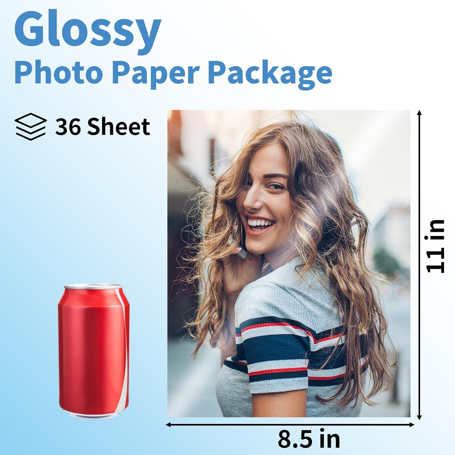 Detalle de Reastar 8.5 x 11 Glossy Inkjet Photo Paper, 36 Sheets, 180 gsm