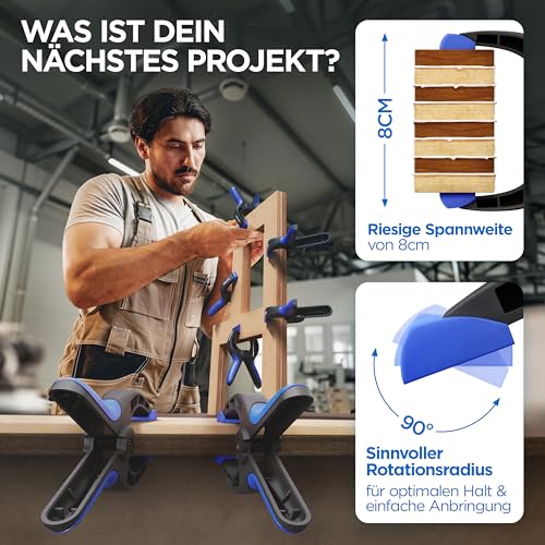 Thumbnail 4 de KISTEK Klemmzwingen Set [10 Stück] – Federklemmen mit 8 cm Spannweite, langlebig und vielseitig
