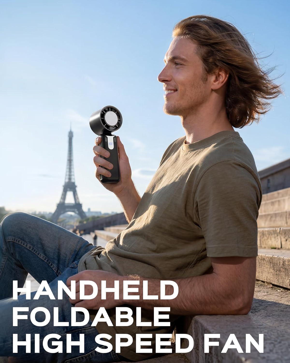 Thumbnail 6 de CuteV Portable Handheld Fan: 3-in-1 4000mAh USB-C Rechargeable Personal Cooler