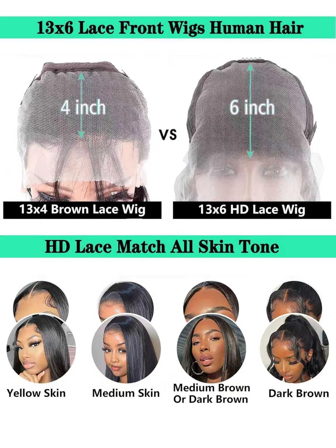 Thumbnail 4 de Fongly 13x6 HD Lace Front Wig — 16" Body Wave, 200% Density with Baby Hair
